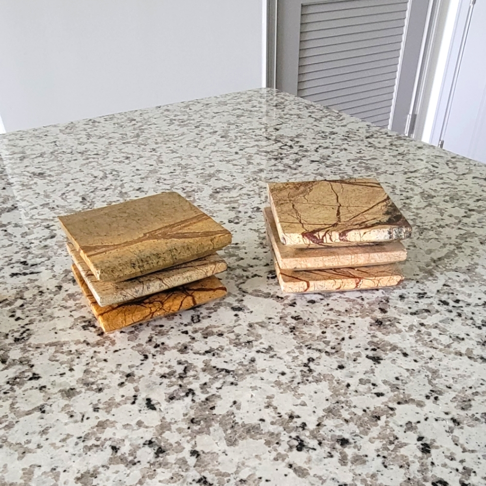 Pier 1 Marble Coasters / Candle Holders